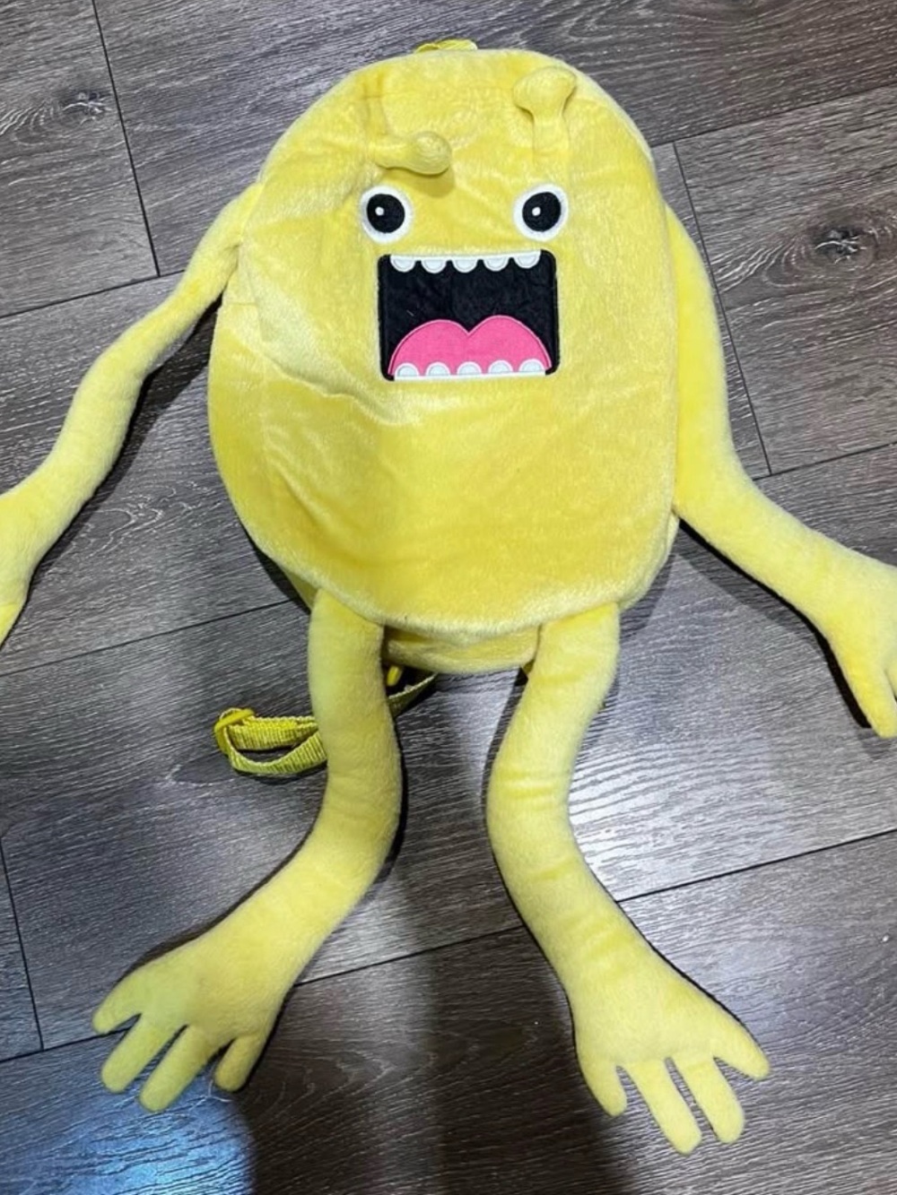 Yellow Plush Monster Kids Toy Backpack - Soft Plush Character